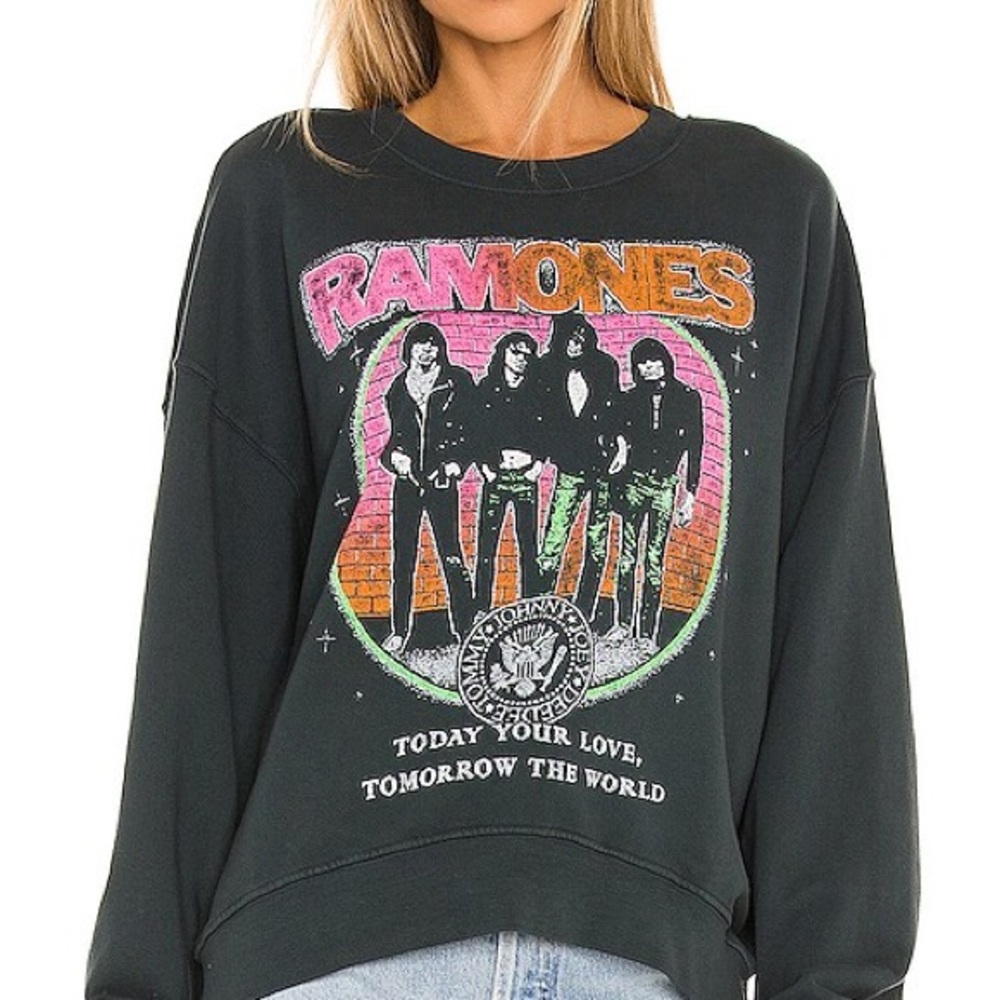 Ramones Graphic Crewneck Sweatshirt - Charcoal